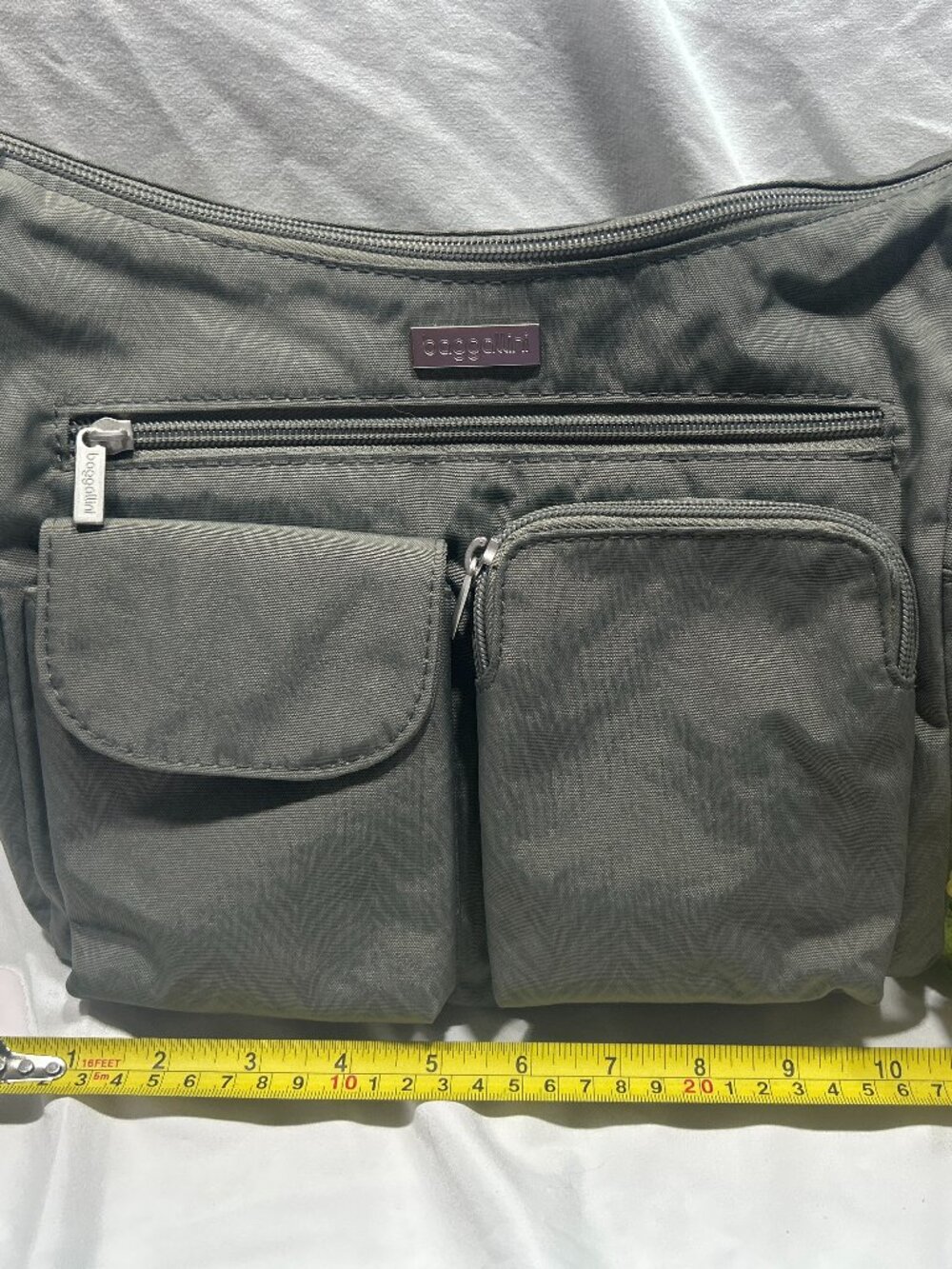 Baggallini Gray Nylon Crossbody Travel Bag RFID Pocket Organizer Purse